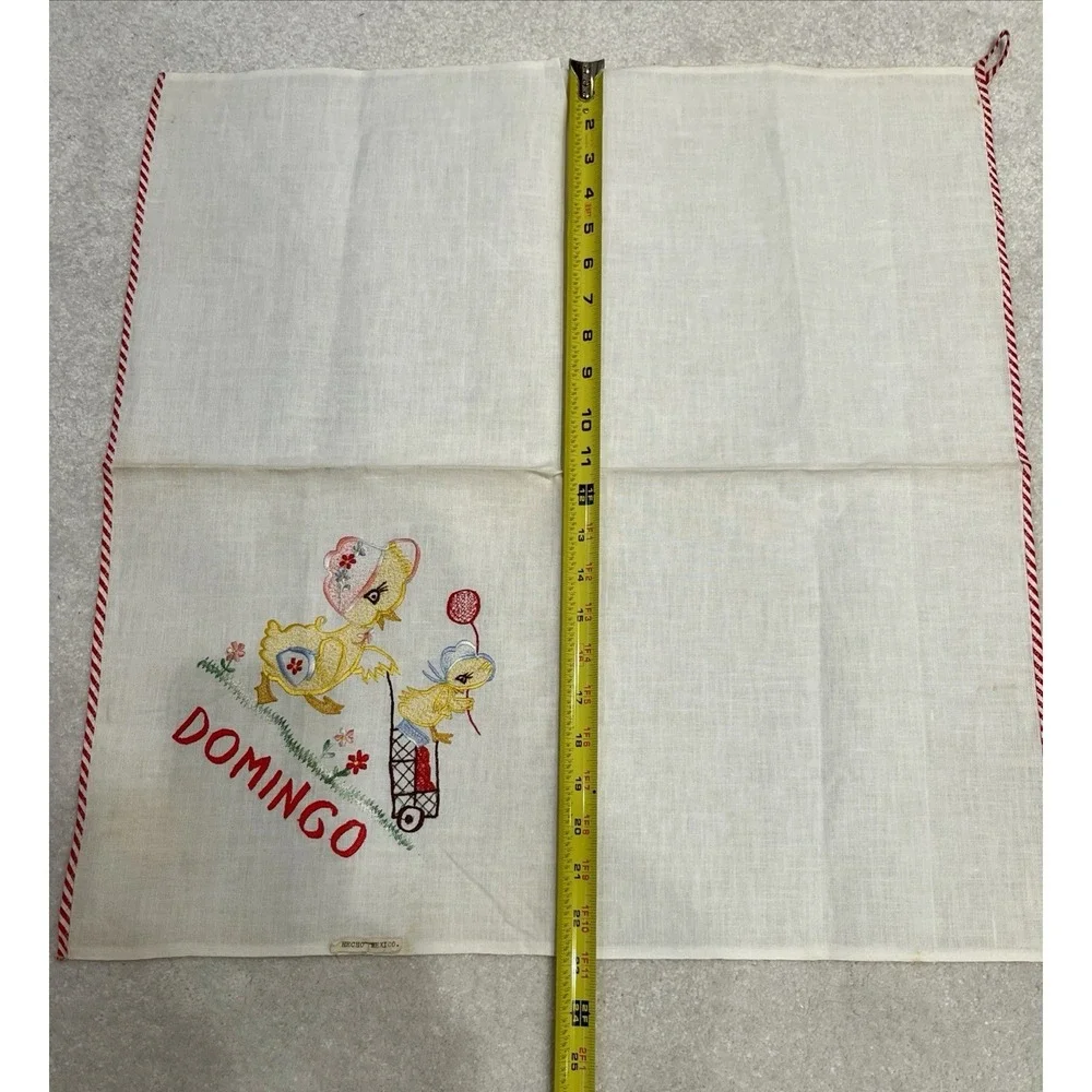 Vintage Mexican Days Of The Week Embroidered Tea Towels Set Of 7 Hecho En Mexico